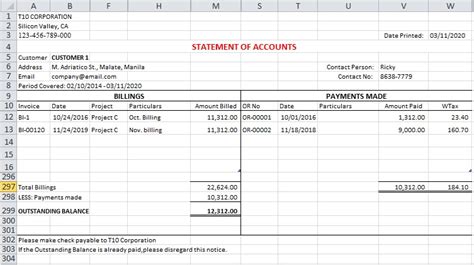 soa meaning in billing
